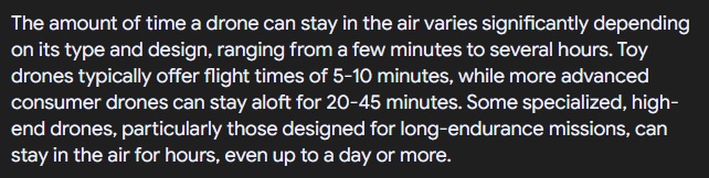 How long can a drone fly for?
